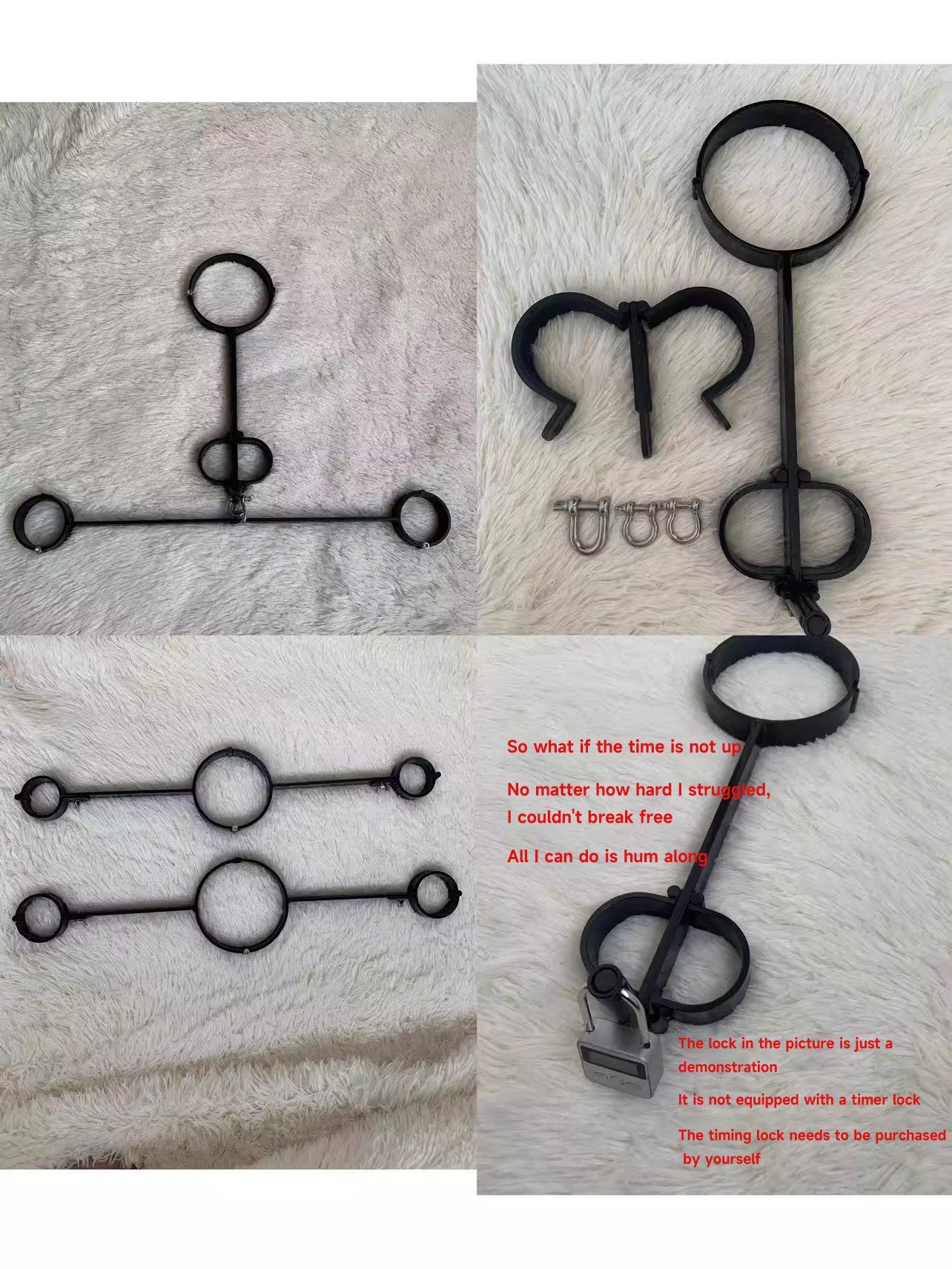 SM neck hand one word shackle self-binding hanging time lock props original tool adult alternative toy 杨子仪-t-equipment