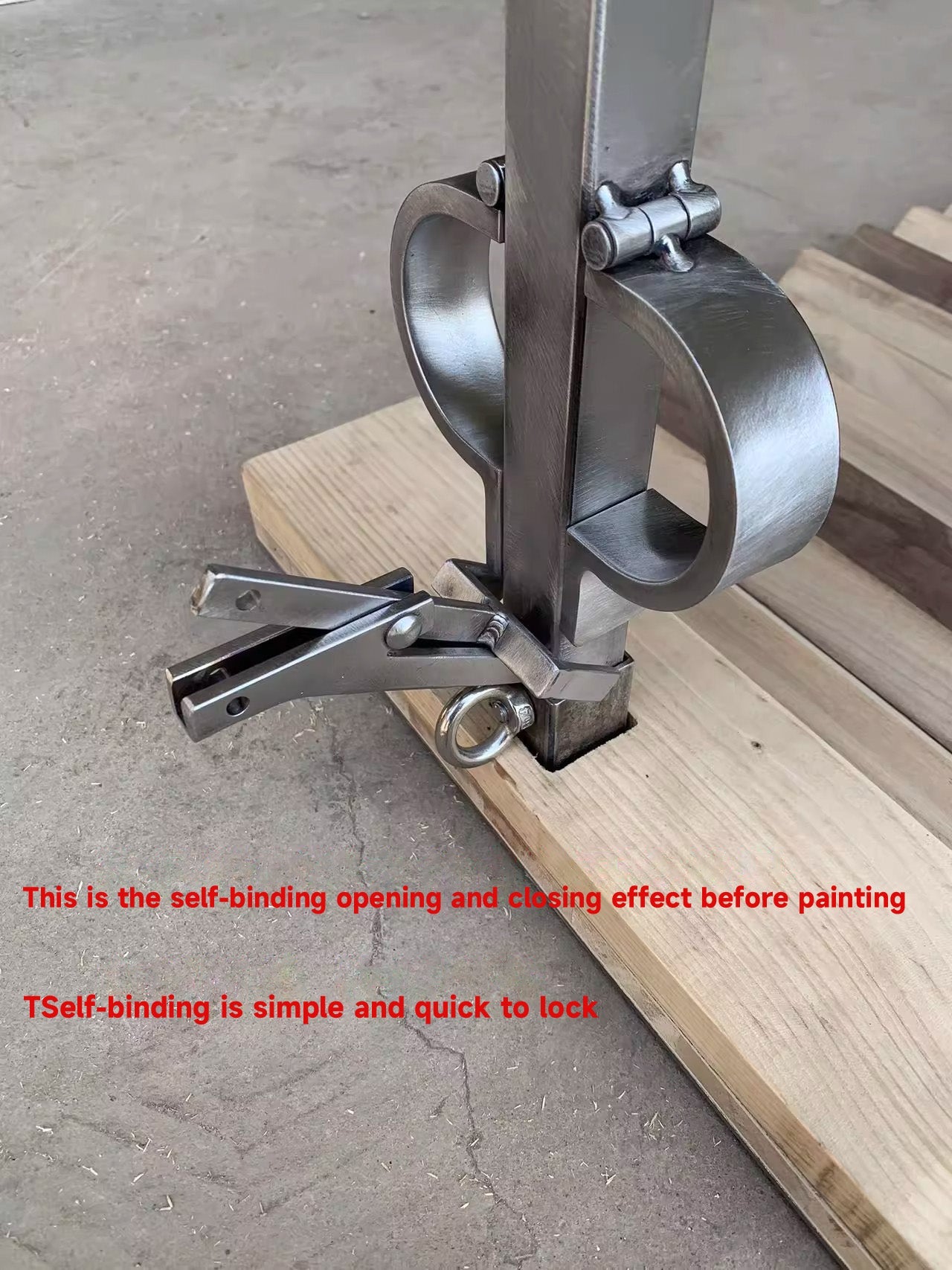 SM punishment kneeling wax dripping self-binding can be hung time lock fast handcuffs self-locking alternative adult 杨子仪-t-equipment
