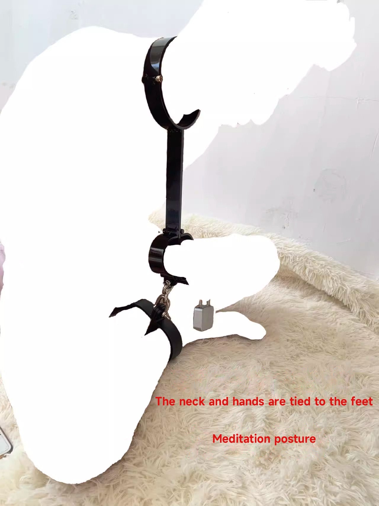 SM neck hand one word shackle self-binding hanging time lock props original tool adult alternative toy 杨子仪-t-equipment