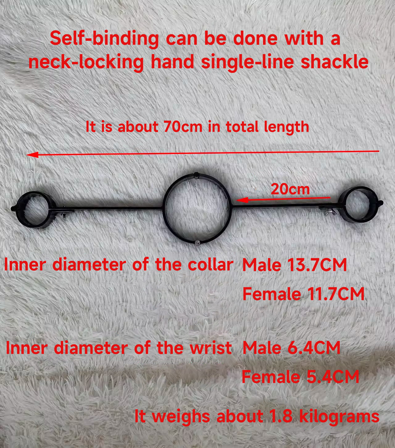 SM neck hand one word shackle self-binding hanging time lock props original tool adult alternative toy 杨子仪-t-equipment
