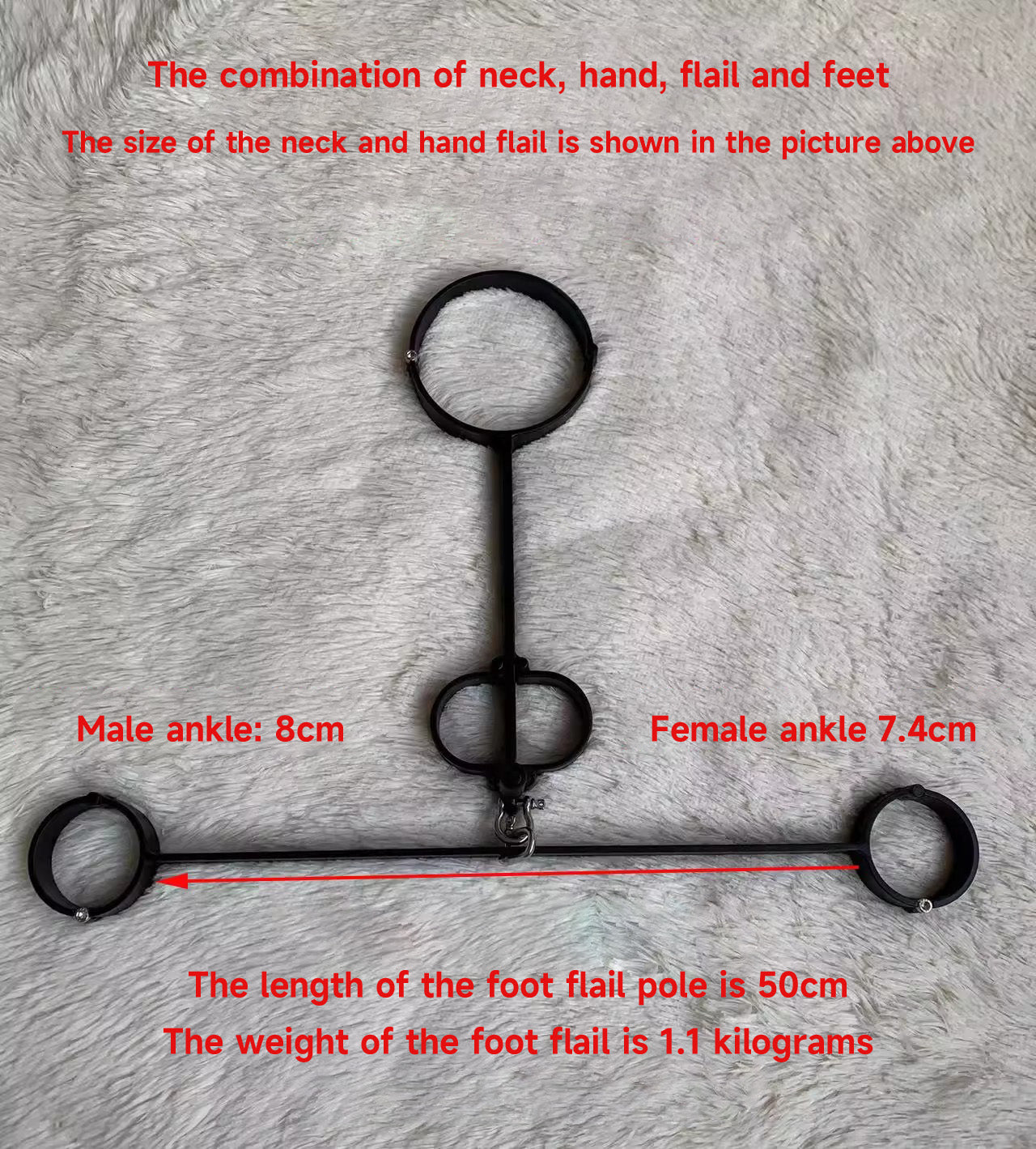 SM neck hand one word shackle self-binding hanging time lock props original tool adult alternative toy 杨子仪-t-equipment