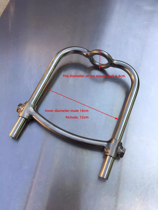 SM stainless steel gag ball gag forced mouth opening artifact training slave sex toys 杨子仪-t-equipment